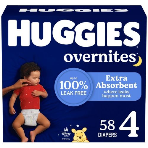 Huggies Overnites Nighttime Baby Diapers - Size 4 - 58ct