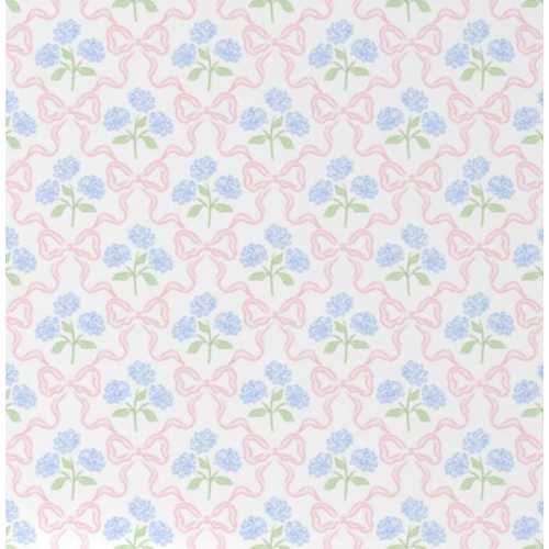 Bow Crib Sheet, Changing Pad Cover: Blue & Pink Themed Nursery Grandmillennial