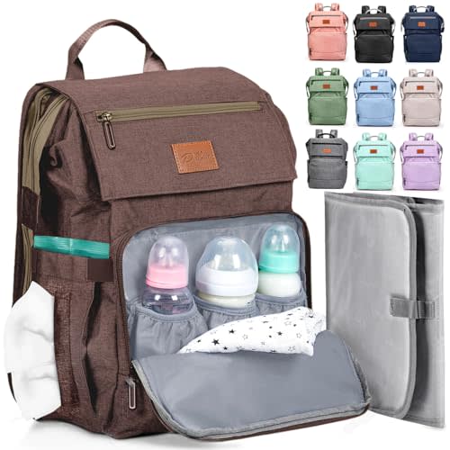 PILLANI Baby Diaper Bag Backpack - Diaper Backpack - Large Bag for Boys & Girls - Waterproof Travel Diaper Bags with Changing Pad - Baby Registry Search & Shower Gifts - Newborn Essentials Must Haves