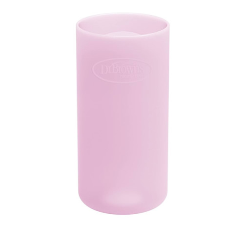 Dr. Brown's Options+ Narrow Glass Bottle Sleeve, 100% Silicone, Pink, BPA-Free, 4 oz, 1-Pack