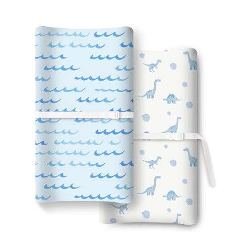 Extra Stretchy Changing Pad Cover, Ultra Soft Premium Jersey Knit Changing Pad Sheets, Unisex for Boys Girls, Fits All Standard Changing Tables/Dresser Tops - 2 Pack