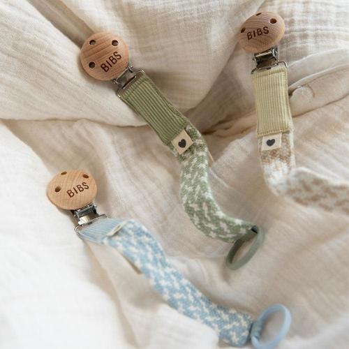 BIBS Pacifier Clip Dark Oak & Vanilla | bibsworld.com – Bibsworld store US