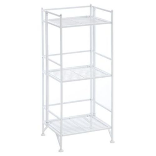 Breighton Home 32.5" Xtra Storage 3 Tier Folding Metal Shelf in White