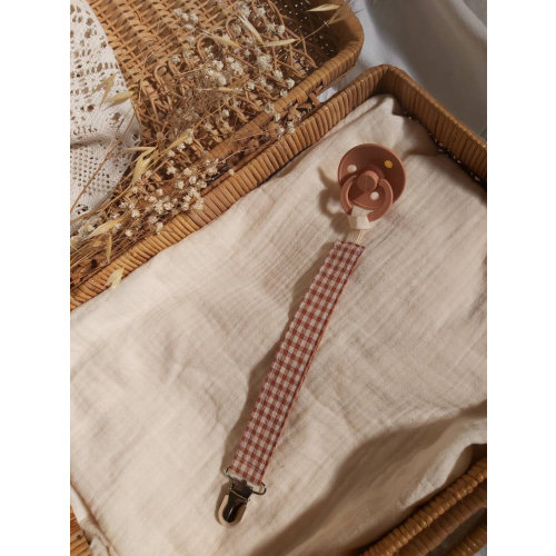 Beige pacifier clip