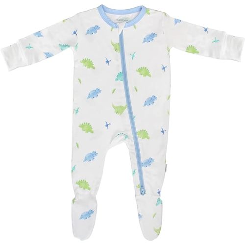 Bamboo Little Soft Baby Footie Pajamas, Baby Clothes, Newborn Sleepers, 95% Viscose and 5% Spandex, 0-24 Months