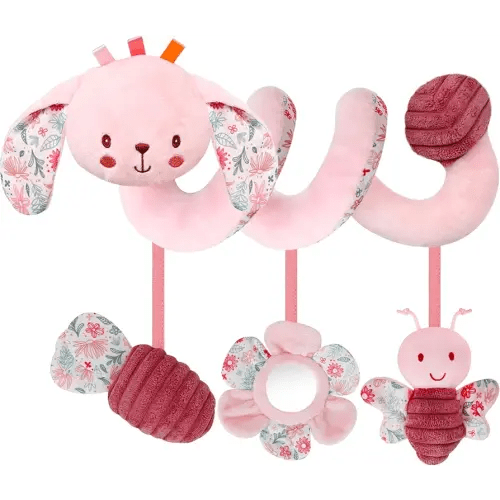 TSYAN Car Seat Toys for Babies 0-6 Months Boy,Baby Spiral Hanging Plush Activity Toys Thank You Gifts for Newborn 0 3 6 9 12 Months Baby Boys Girls