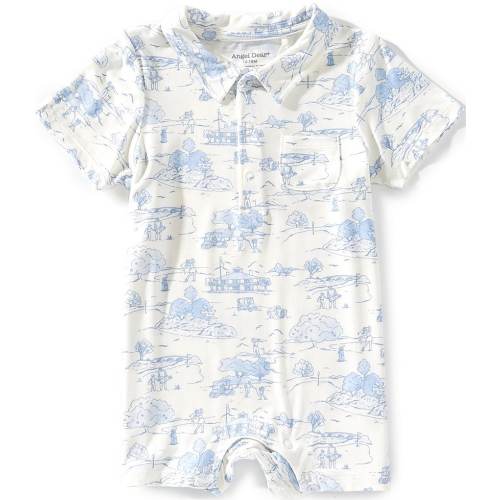 Angel Dear Baby Boys Short Sleeve Golf Toile Polo Collar Romper
