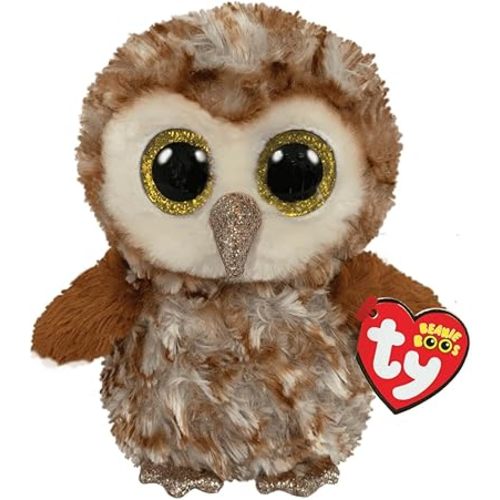 TY T36326 Percy BARN OWL-Beanie BOOS, Multicolored, 15 Cm