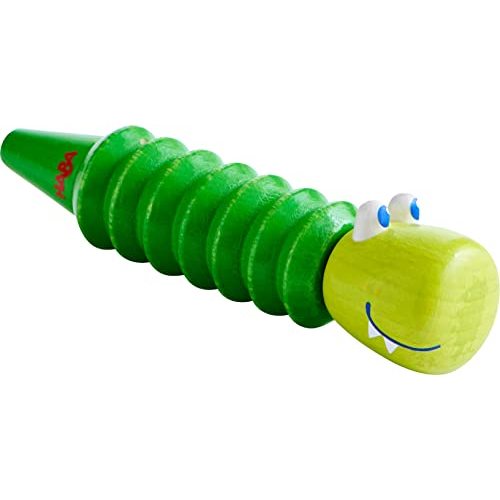 HABA Crocodile Kazoo - Silly Sounding Wooden Toddler Toys and Kids Musical Instruments for Ages 2+ for Early Sound Play and Sensory Fun