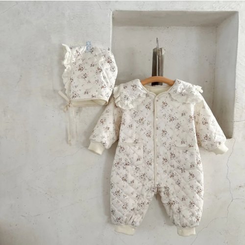 Baby Floral Winter Pramsuit & Bonnet - Shop Online at Belle Baby | Belle Baby