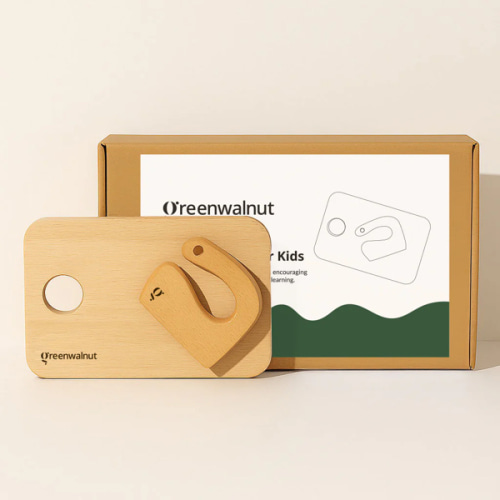 Kids Wooden Knife & Cutting Board | Safe Knife For Children | Wooden C – Green Walnut Inc.