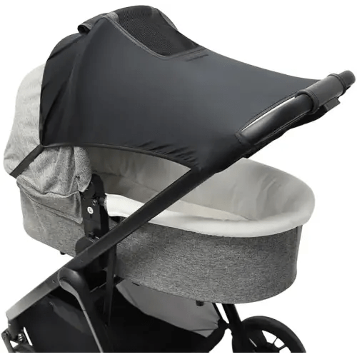 PandaEar Universal Stroller Sun Shade Cover for Baby Bassinet | Blackout UV Protection Canopy with Mesh Window | Windproof Sun Shield for 0-6 Months