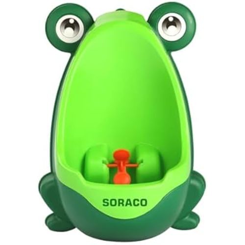 Soraco Frog Potty Training Urinal for Toddler Boys with Funny Aiming Target, Frog Pee Training (Green)
