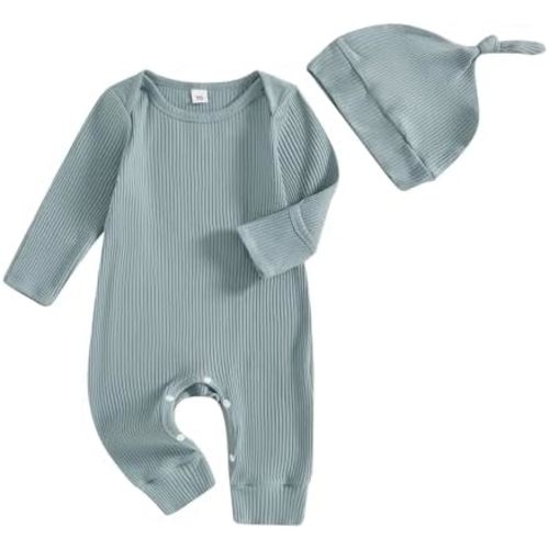 CIYCUIT Newborn Baby Boy Girl Romper Clothes Infant Solid Ribbed Onesie Bodysuit Jumpsuit Outfits