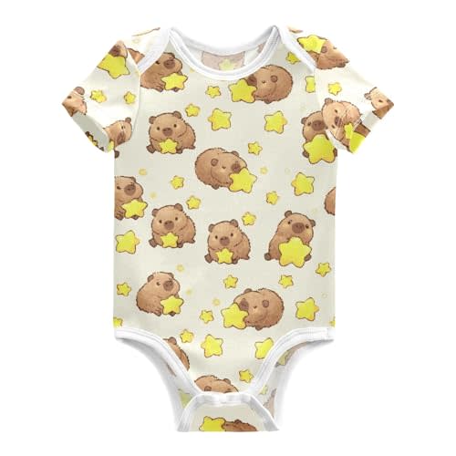 Baby Short Sleeve Bodysuits, Animal Print Unisex Infant Bodysuit