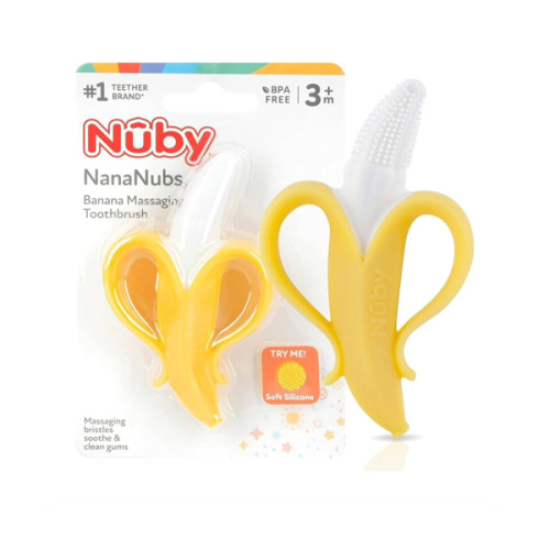 Nuby NanaNubs Gum Massager Teether - Soothing Teething Relief - Soft Silicone Baby Teether Toy - for Infants 3M+ : Amazon.com.au: Baby