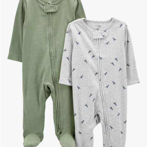 Simple Joys by Carter's Baby Boys' 2-pack 2-way Zip Textured Sleep and Play Newborn