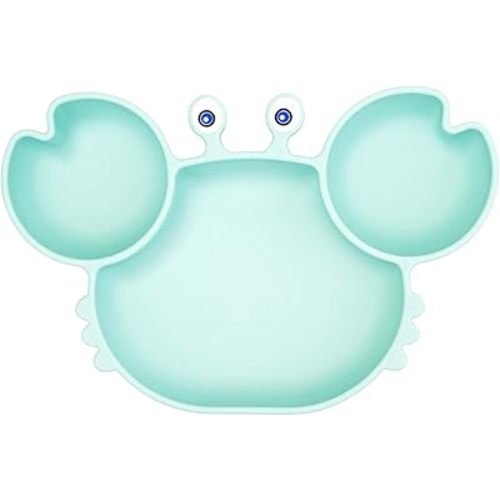 Silicone Suction Plate for Toddlers - Self Feeding Training Divided Plate Dish and Bowl for Baby and Toddler, Fits for Most Highchairs Trays, BPA Free Microwave Dishwasher Safe