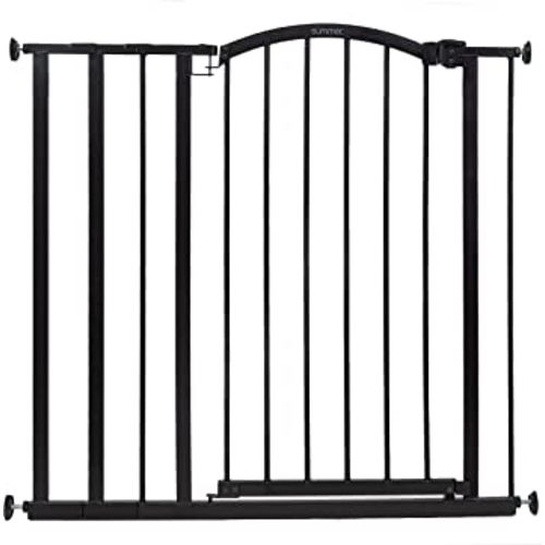 Summer Infant Extra Tall Decor Pet and Baby Gate, 28.75" - 39.75" Wide, 36" Tall, Pressure or Hardware Mount, Install In-between Rooms, Doorways & Stairways, Walk-Through Safety Gate, Black