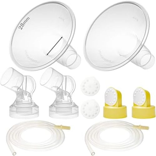 Nenesupply Piezas de bomba con bridas de 1.102 in compatibles con bomba Medela en estilo Extractor de leche no original Medela Las piezas de bomba incluyen brida compatible con conector de protección