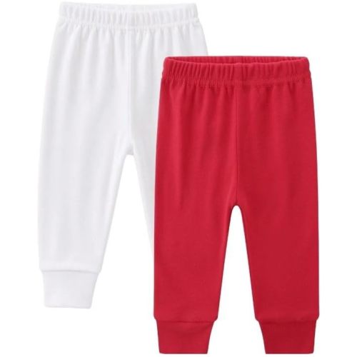 Baby Pants Clothes 2 Pack 100% Cotton Trousers for Newborn 0-24 Months