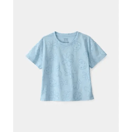 Toddler Girl Ladybug Floral Relaxed Top (2T)