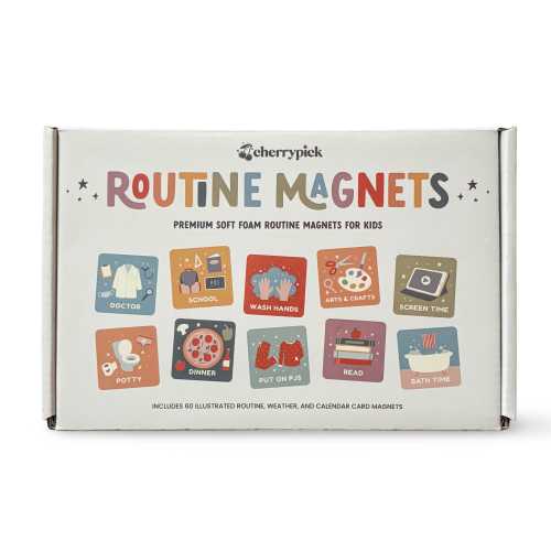 Routine Magnets for Kids – Daily Visual Schedule for Toddlers and Kids, Magnetic Routine Chart with Calendar and Weather