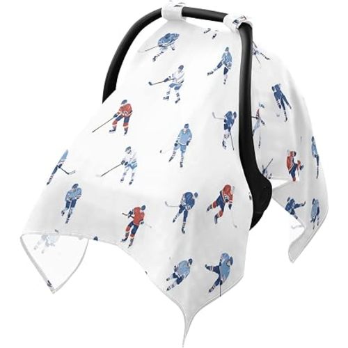 Hockey Player Car Seat Cover Baby Breathable Soft Infant Carseat Covers Canopies Babies Carrier Covers for Girl Boy
