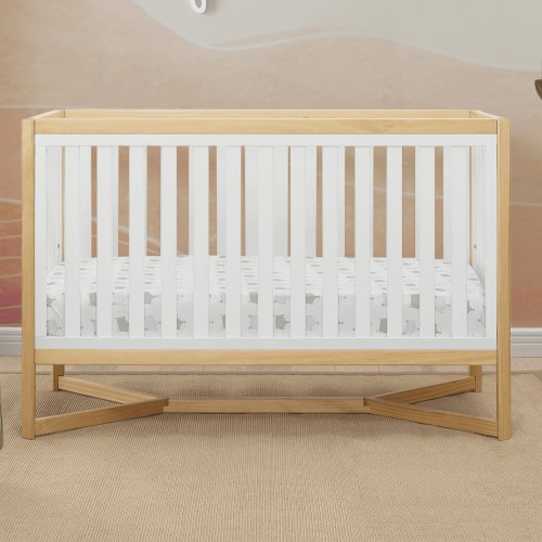 Delta Children Tribeca 4-in-1 Convertible Baby Crib, Greenguard Gold Certified, Bianca White w/Natural
