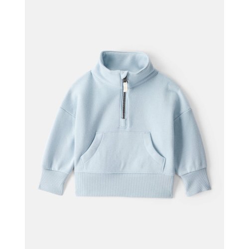 Baby Girl DayDream Fleece Long-Sleeve Quarter-Zip Pullover Sweatshirt - Blue | Carter's