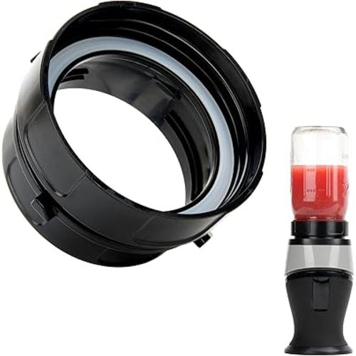 Adapter for Ninja Fit QB3001S and Ball Wide Mouth Mason Jar-Blend Directly in Glass Jar Replace Plastic Cup - Attachment Connection for Ninja Fit 700-Watt, Dishwasher Safe (Only Adapter)