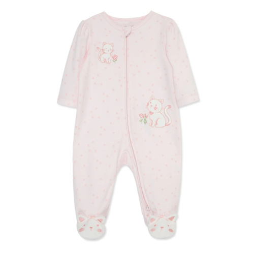 Sweet Kitties 2-Way-Zip Footed One-Piece