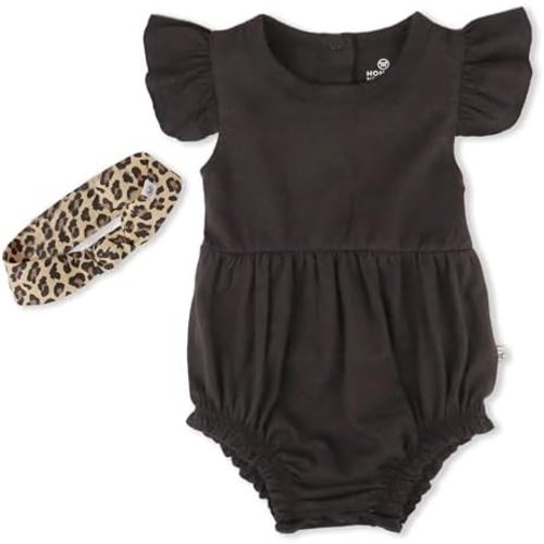 HonestBaby Bubble Romper and Headband Set Organic Cotton for Infant Baby and Toddler Boys, Girls, Unisex