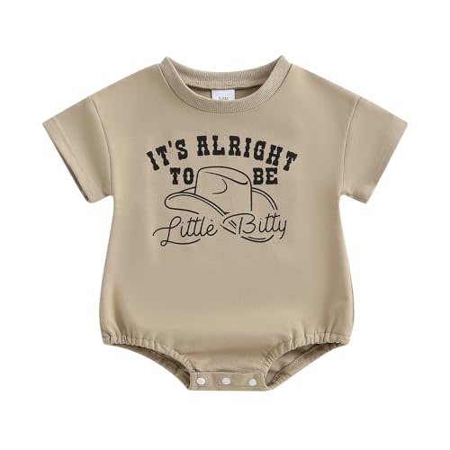 Sasaerucure Little Bitty Baby Outfit Infant Long Sleeve Romper Baby Boy Western Country Style Onesie Newborn Winter Clothes