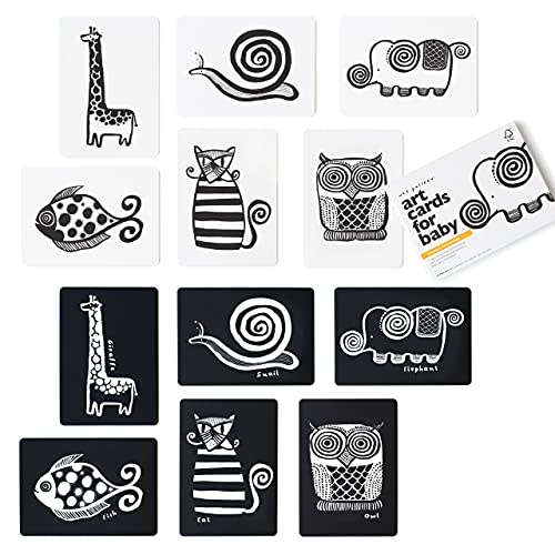 High Contrast Cards for Baby - Black and White Animals