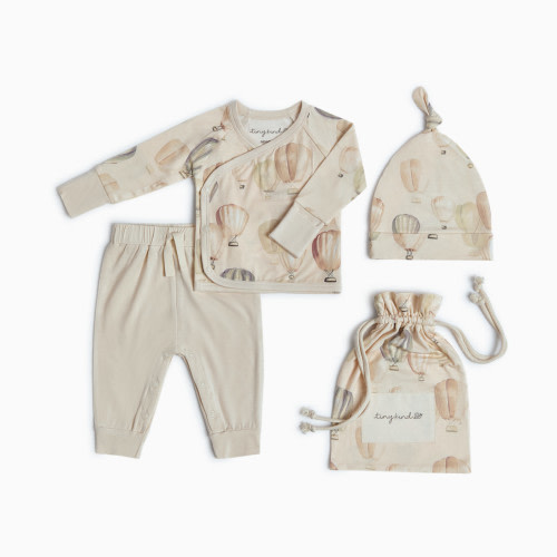 Tiny Kind Bamboo Viscose 3-Piece Newborn Take Me Home Set - Up Up Away, Nb