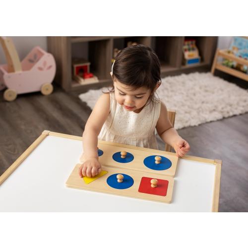 Montessori Baby Toys Basic Shapes Puzzle - Wooden Baby First Toy Mullti-shaped puzzle