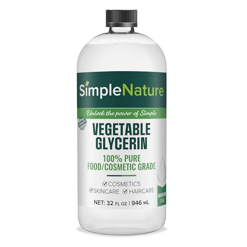 Simple Nature 100% Pure Vegetable Glycerin - 32 oz - Natural Pure Food/Cosmetic Grade for Skincare, Haircare, Cosmetics, Soapmaking, Crafts - Softening & Moisturizing Multipurpose Humectant