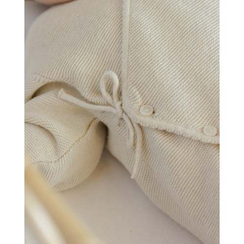Wrap Knit Footie, Heathered Natural