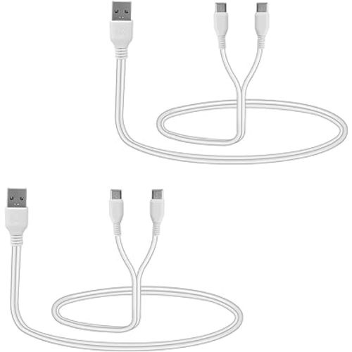 2pcs Charging Cable for Momcozy M5 M6 M9 S9 Pro & S12 Pro Hands Free Breast Pumps Charger, 22.44 Inch Long White USB Power Cord Accessories for Momcozy M5