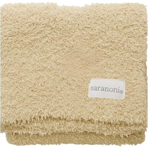 SARANONI Bamboni Luxury Baby Blanket | Cozy & Soft Plush Receiving Blankets | Perfect for Girls & Infant Baby Boy Blankets | Ivory - 30” x 40”