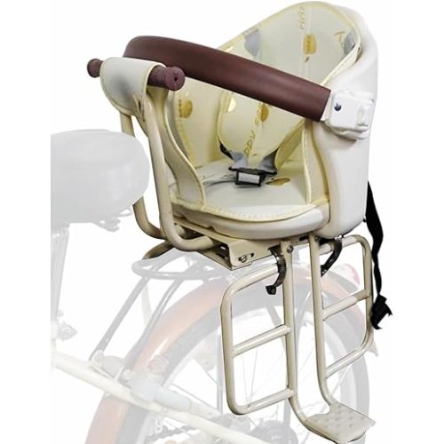 Rear Kid's Bike Seat,Rear Mounted Child Bike Seat Wraparound Attachment for Adult Bike with Armrest Harness and Pedals,Toddler Bike Seat for Child Ages 6 Months to 6 Years(Up to 110lb)