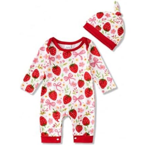 Baby Girl Clothes Newborn Girl Outfit Infant Romper Jumpsuit Matching Hat Set Preemie Newborn 0 3 6 12 Months