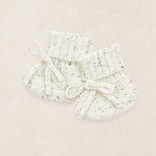Knit Booties - Cream Speckle