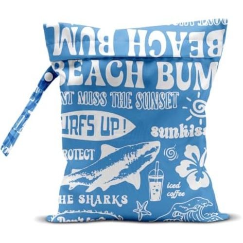 Wet Dry Wet Bag for Swimsuit Towel Baby Travel Cloth Diapers Beach Gym Toiletries Makeup Storage Bag Summer Vacation Essential Holiday Summer Vibes Beach Ocean