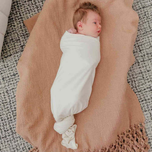 Knit Swaddle Blanket - Cru
