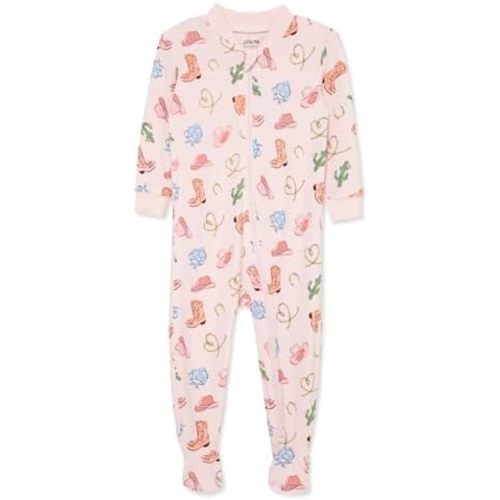 Little Me Clothes for Baby Girls' Zip Front Bodysuit Sleepwear, 12 Months to 24 Months