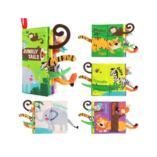 beiens Baby Books Toys, Touch and Feel Crinkle Cloth Book for Infant Baby 0-3-6-12-18 Months, Early Development Interactive Stroller Soft Toys, Newborn Gifts for Boys Girls