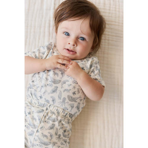 Organic Cotton Hudson Short Sleeve Bodysuit - Sea Life – Jamie Kay USA