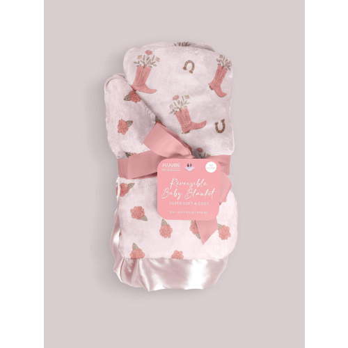Ultra-Soft Thick Reversible Baby Blanket - Bloomin' Boot